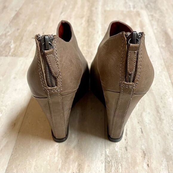 Leather Luxury Rebel Sora Wedge Ankle Booties 408 Women’s Designer Edgy - Picture 5 of 12